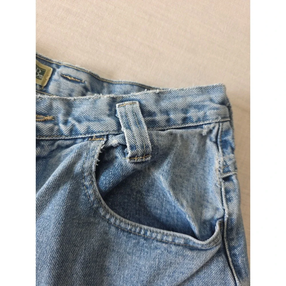 Vintage‎ Mom Jeans High Rise Tapered 100% Cotton 14 Light Wash Distressed 90s